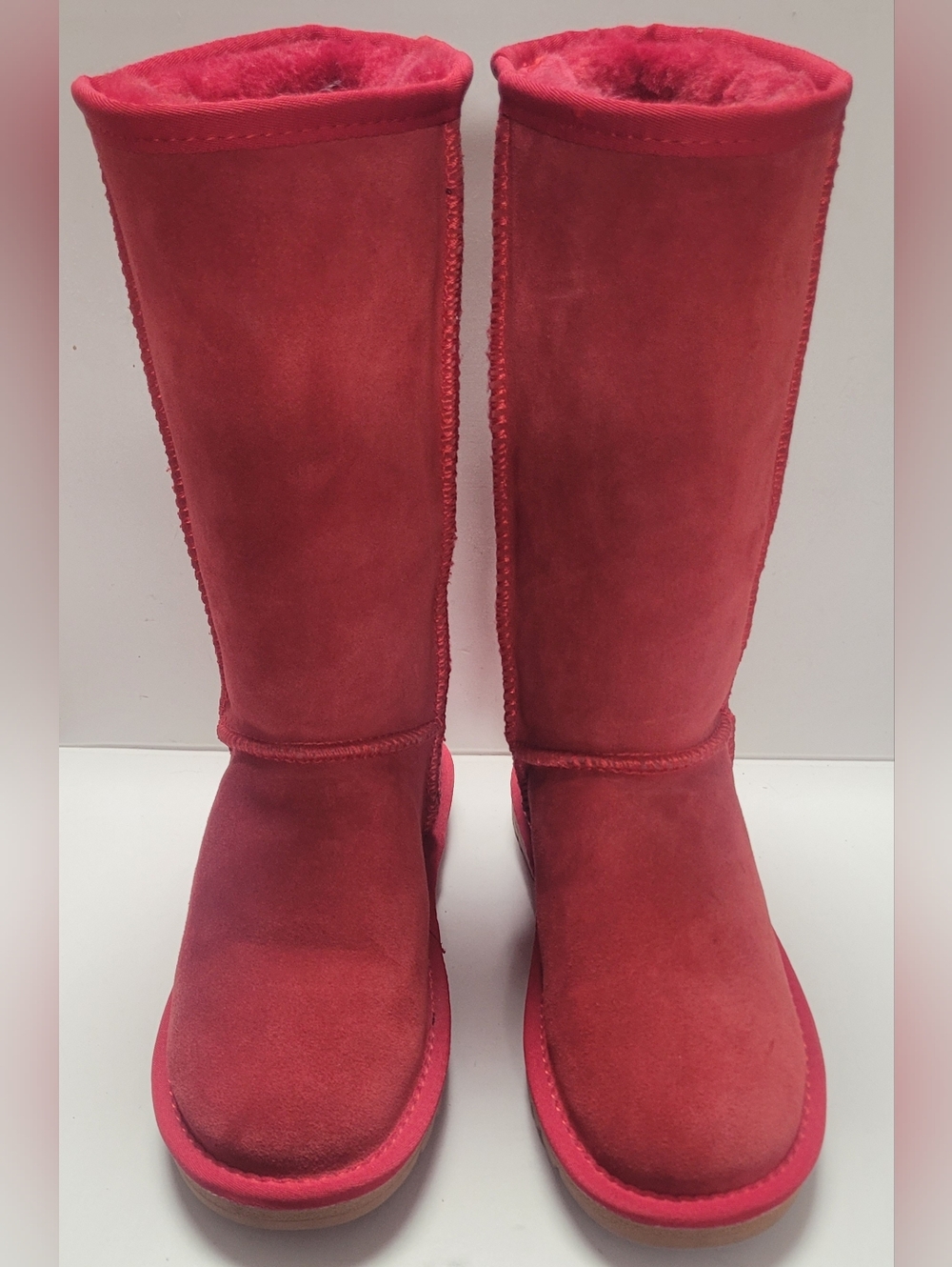 SMAIBULUN BY UGG Women's Tall Red Suede Winter Boots
